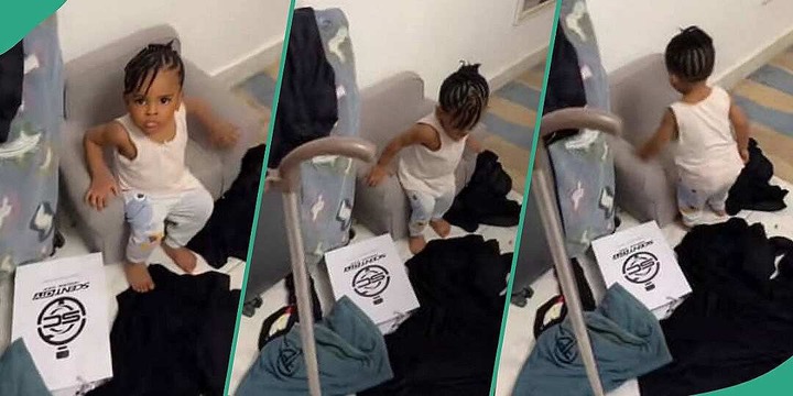 “Trouble Dey Sleep, You Go Wake am”: Little Girl Angrily Throws Down Mum’s Clothes from Her Chair