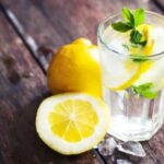 Drinking lemon water