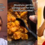 Lady disappointed by small, ₦5,500 porridge from Chef Hilda Baci