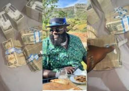 Davido’s Hypeman, Spesh Flaunts Bundles Of Dollars To Be Sprayed During The Wedding (Video)