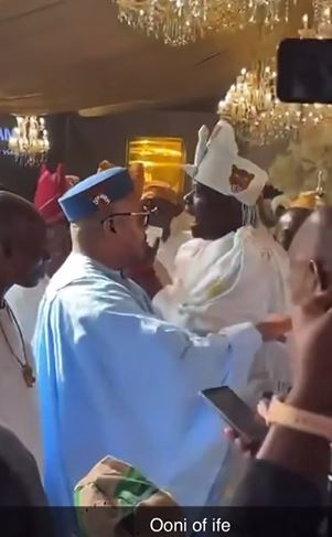 Ooni Of Ife Attends Davido And Chioma’s Wedding (Video)