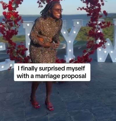 Single Lady Proposes Marriage To Herself (Video)