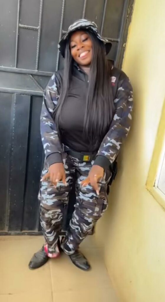 Nigerians Slam Lady For Rocking Father’s Police Uniform (Video)