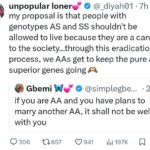 People With Genotypes AS And SS Shouldn’t Be Allowed To Live Because They Are A Cancer To The Society