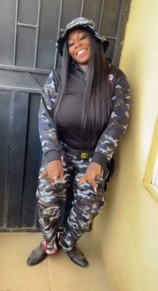 Lady Faces Backlash As She Rocks Father’s Police Uniform (Video)