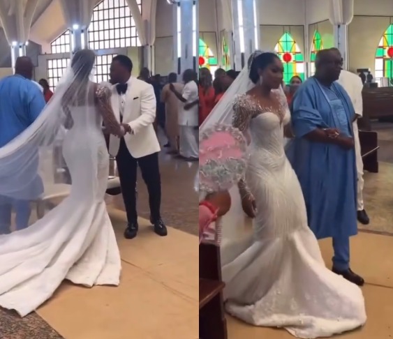 Video Of Actress, Sharon Ooja Walking Down The Aisle With Her Father