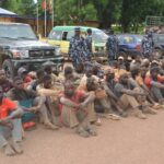 Nigerian Army Arrests 47 Vandals Of Kaduna Railway Tracks Loaded In Two Trucks (Photos)