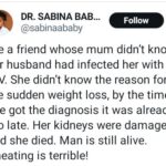 Nigerian Doctor Narrates How A Friend’s Mother Died After Her Unfaithful Husband Infected Her With HIV