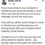 Divorcing Your Husband Should Be Your Personal Decision, Don’t Allow Any Man Deceive You Out Of Your Marriage