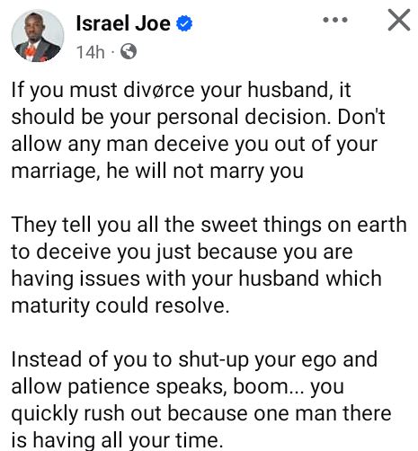 Divorcing Your Husband Should Be Your Personal Decision, Don’t Allow Any Man Deceive You Out Of Your Marriage