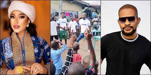 Uche Maduagwu Overjoyed as Tonto Dikeh Gifts Him a Plot of Land in Lagos (Video)