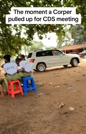 Corps Member Arrives CDS In Mercedes Benz Worth Millions (Video)