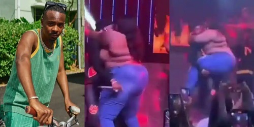 Moment Young Jonn Risked It All By Lifting Plus-Size Lady on Stage (Video)