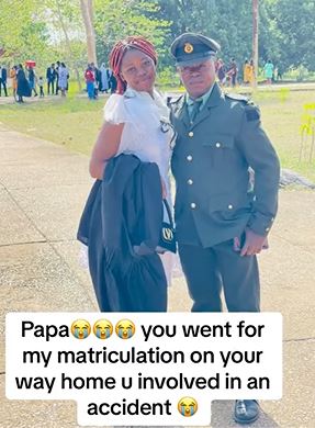 Lady Heartbroken As Father Dies In Accident On The Way Home From Her Matriculation