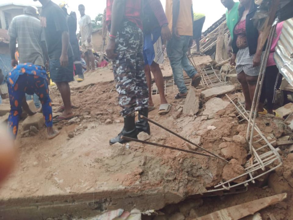 Many Trapped As Two-Storey Building Collapses In Anambra Market