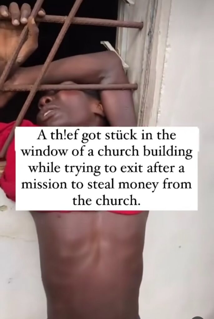 Man Attempting to Break Into Church to Steal Money Gets Stuck (Video)