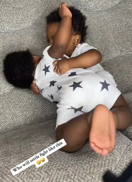 Nigerian Mum Stunned as Little Twin Boys Turn Sitting Room Into Wrestling Ring (Video)