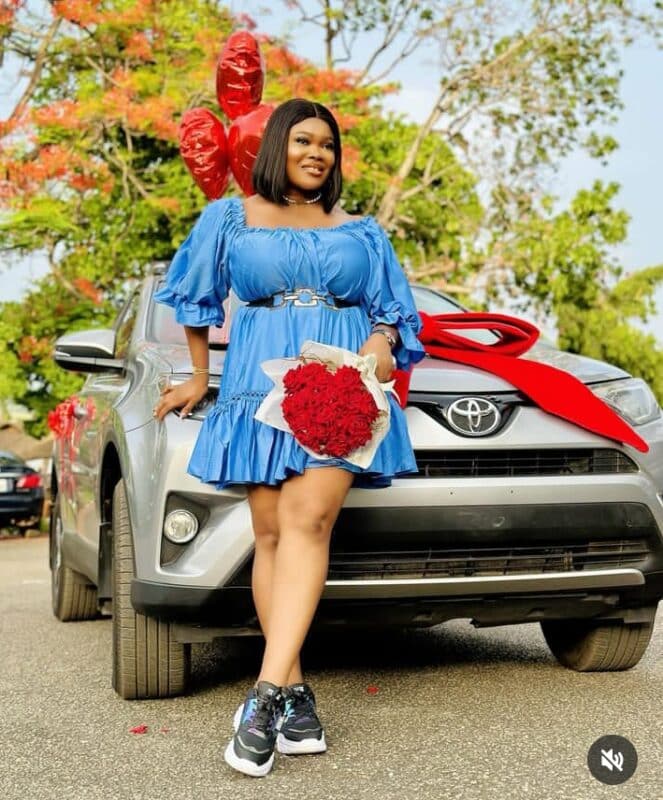 Ruby Ojiakor Acquires Brand New Car, Pays Tribute to Late Junior Pope (Video)