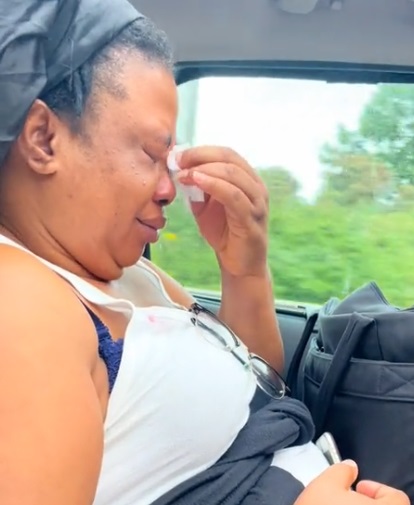 Grandma Bursts Into Tears As She Returns to Nigeria After Doing ‘Omugwo’ in UK (Video)