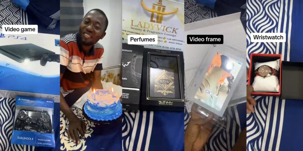 Nigerian Lady Gifts Fiancé PS4, iPad, Cake, Perfume, Wristwatch, On Birthday (Video)