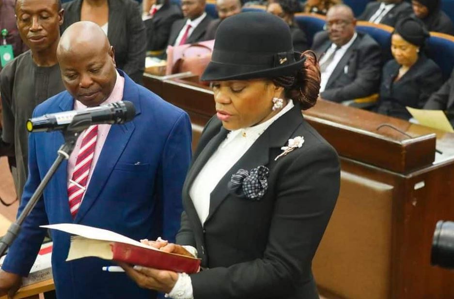 Wike’s Wife Sworn-in As Appeal Court Judge (Photos)