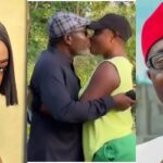 Reactions as Lizzy Gold Locks Lips With Kanayo on Movie Set (Video)