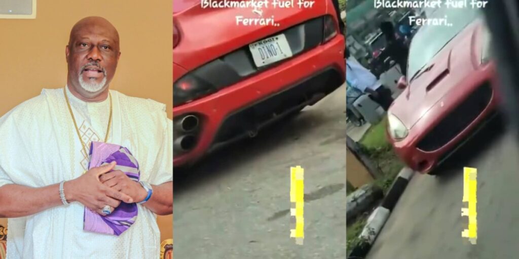 Dino Melaye Spotted Buying Black Market Fuel For His Ferrari (Video)