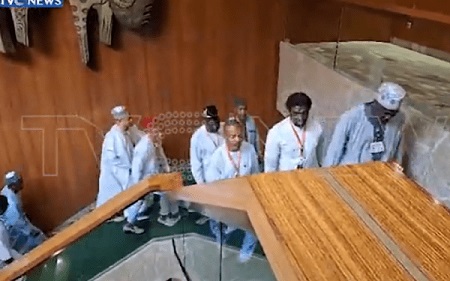 Video of Labour Leaders Arriving Aso Rock For Meeting With President Tinubu Over Minimum Wage