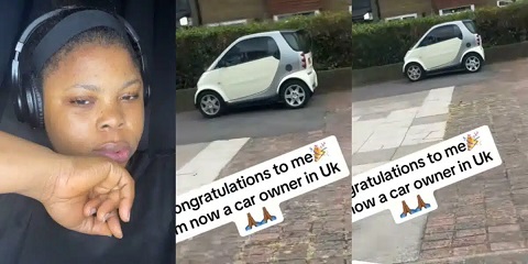 UK-based Nigerian Lady Excited As She Buys Her First Car in UK (Video)