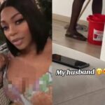 Lady Shares Video Of Husband Doing Chores After Her Mom Criticized Her For Laziness