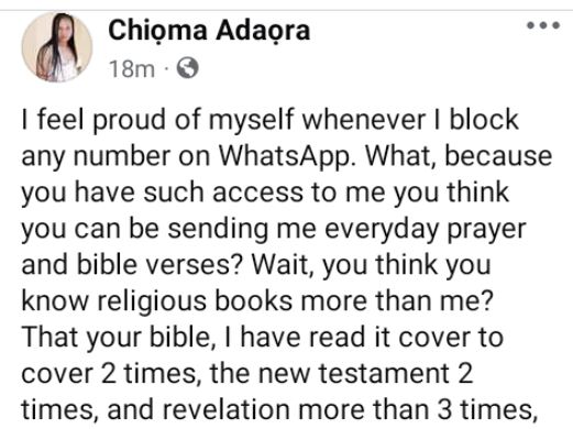 Nigerian Female Herbalist Slams People Sending Prayer And Bible Verses To Her