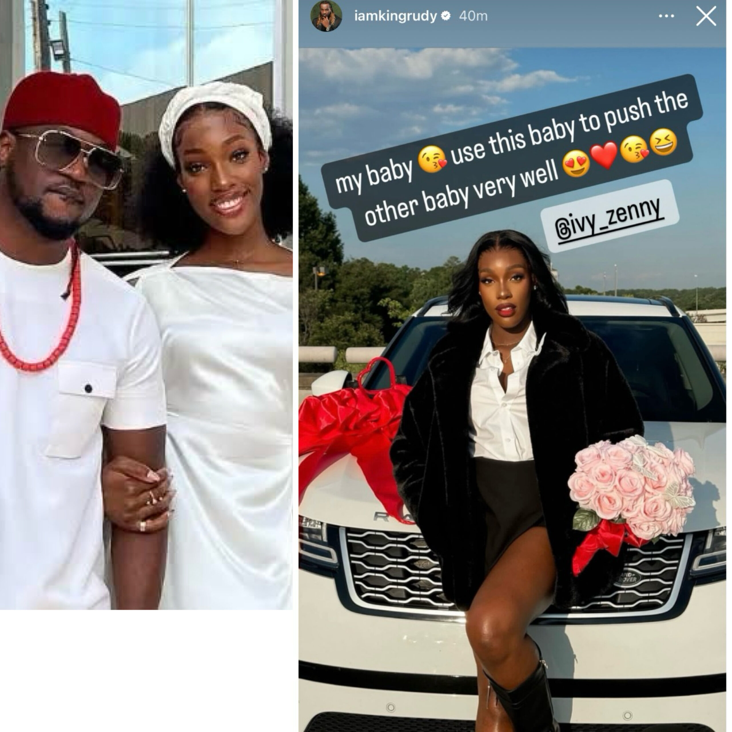 Singer, Paul Okoye Buys His Wife, Ivy Ifeoma A New Range Rover SUV As ‘Push Gift’