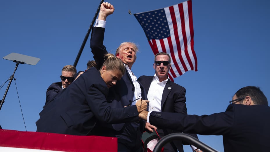 Donald Trump Injured, Rushed Off Stage After Gunshots Are Fired At Pennsylvania Rally