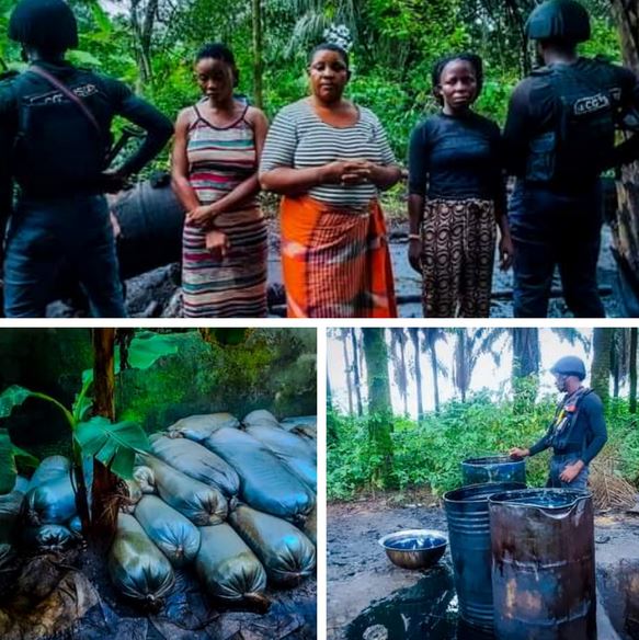 NSCDC Arrests Three Women For Pipeline Vandalism And Oil Theft In Rivers