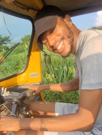 Nigerians React To Video Of Daniel Regha Learning How To Drive Keke Napep