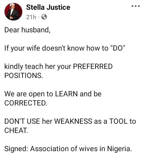 If Your Wife Doesn’t Know How To Do, Teach Her, Don’t Cheat