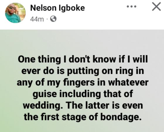 I Will Never Put A Ring On Any Of My Fingers In Whatever Guise, Including Wedding