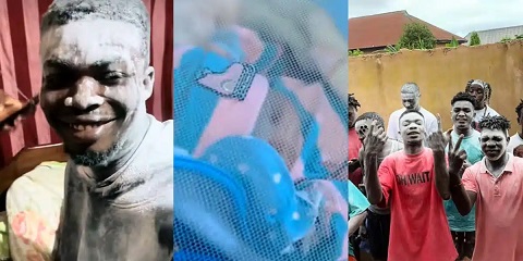 Nigerian Man And Friends Use White Powder to Celebrate Birth of His Baby (Video)