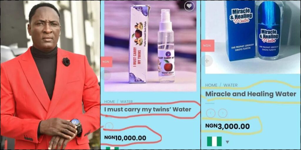 Nigerians React as Pastor Jeremiah Fufeyin Sells Miracle Water