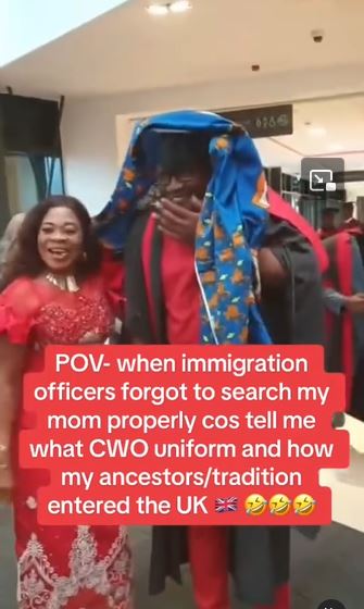 Nigerian Mum Causes Stir As Her Son Graduates From UK University (Video)