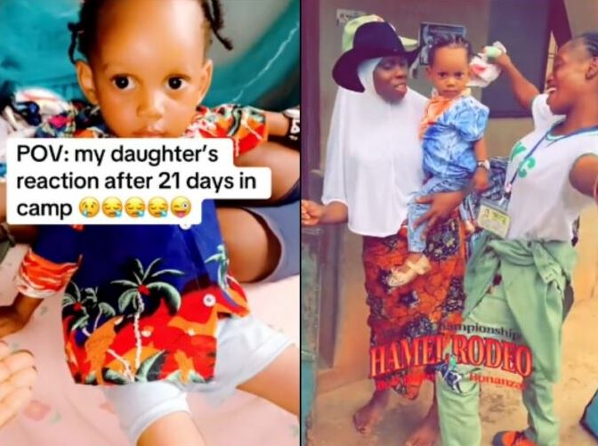 Lady Unhappy As Her Baby Fails To Recognize Her, 21 days After Returning From NYSC Camp (Video)