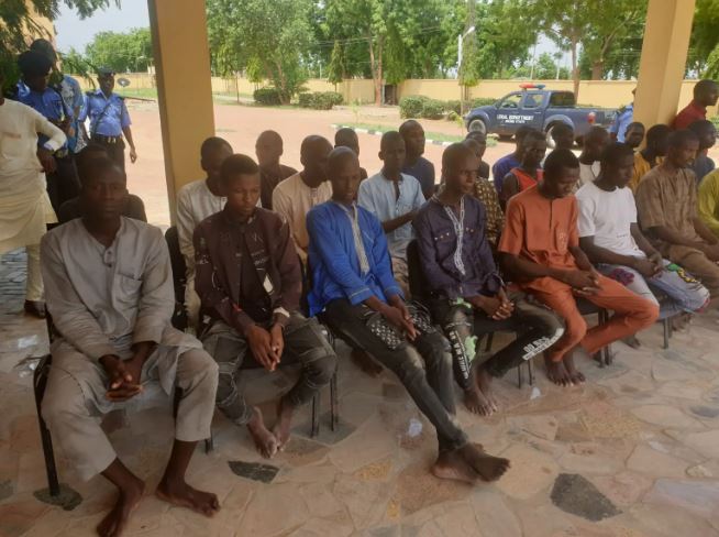 Photo Of Eighteen Suspected Vandals Who Were Nabbed In Jigawa