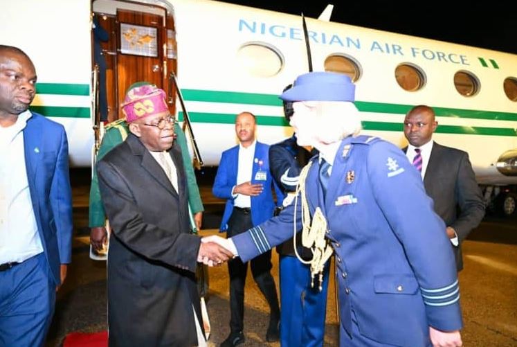 President Tinubu Arrives Nigeria From AU Meeting In Ghana