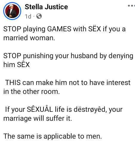 Stop Punishing Your Husband By Denying Him S3x