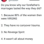 80% Of The Women Then Were Virgins