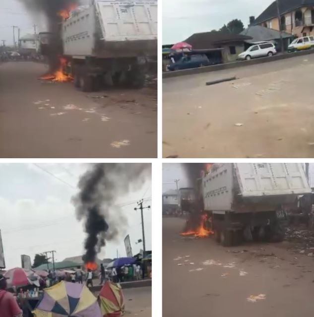 Panic As Gunmen Kill Man, Set Govt Vehicle Ablaze In Imo (Video)