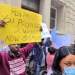 FG Intervenes After Nigerians Storm The Nigerian Embassy In London To Protest Long Delays In Passport Processing (Video)