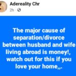 The Major Cause Of Separation And Divorce Among Couples Living Abroad Is Money