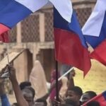 Protesters Spotted With Russian Flags in Abuja (Photo)