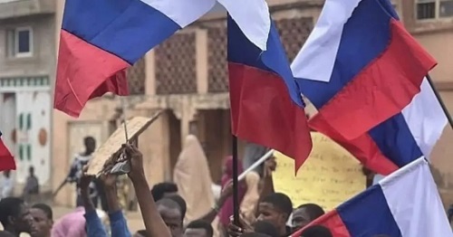 Protesters Spotted With Russian Flags in Abuja (Photo)